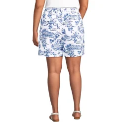 Women's Poplin High Rise Pull On 7" Shorts