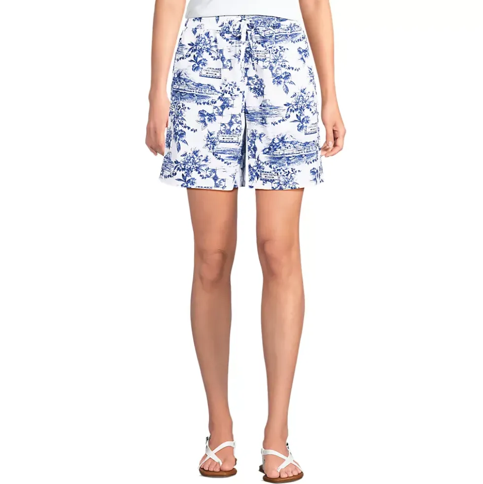 Women's Poplin High Rise Pull On 7" Shorts
