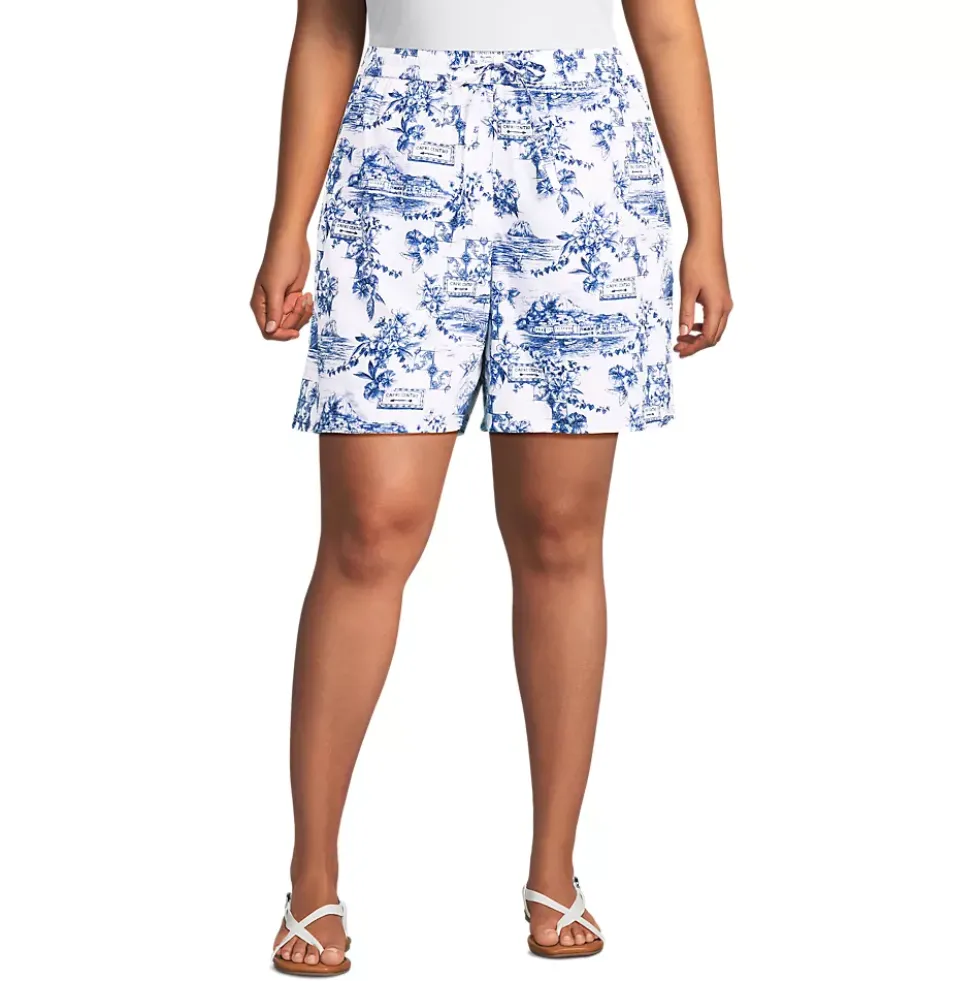 Women's Poplin High Rise Pull On 7" Shorts
