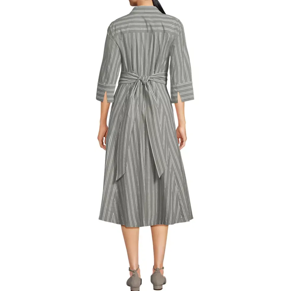 Women's Poplin Midi Wrap Front Dress