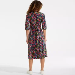 Women's Poplin Midi Wrap Front Dress