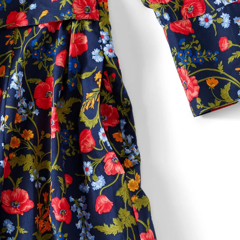Women's Poplin Midi Wrap Front Dress