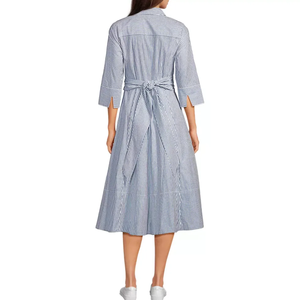 Women's Poplin Midi Wrap Front Dress
