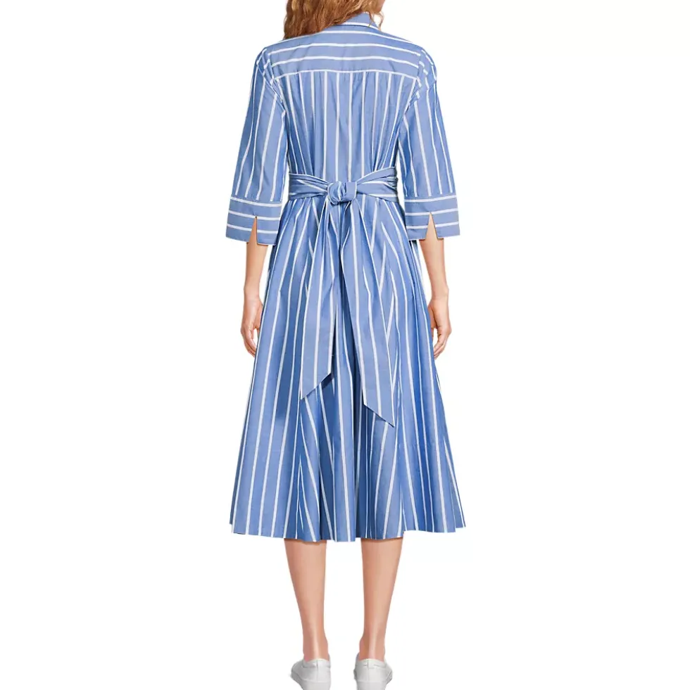 Women's Poplin Midi Wrap Front Dress