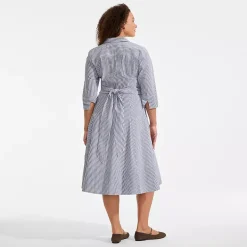 Women's Poplin Midi Wrap Front Dress