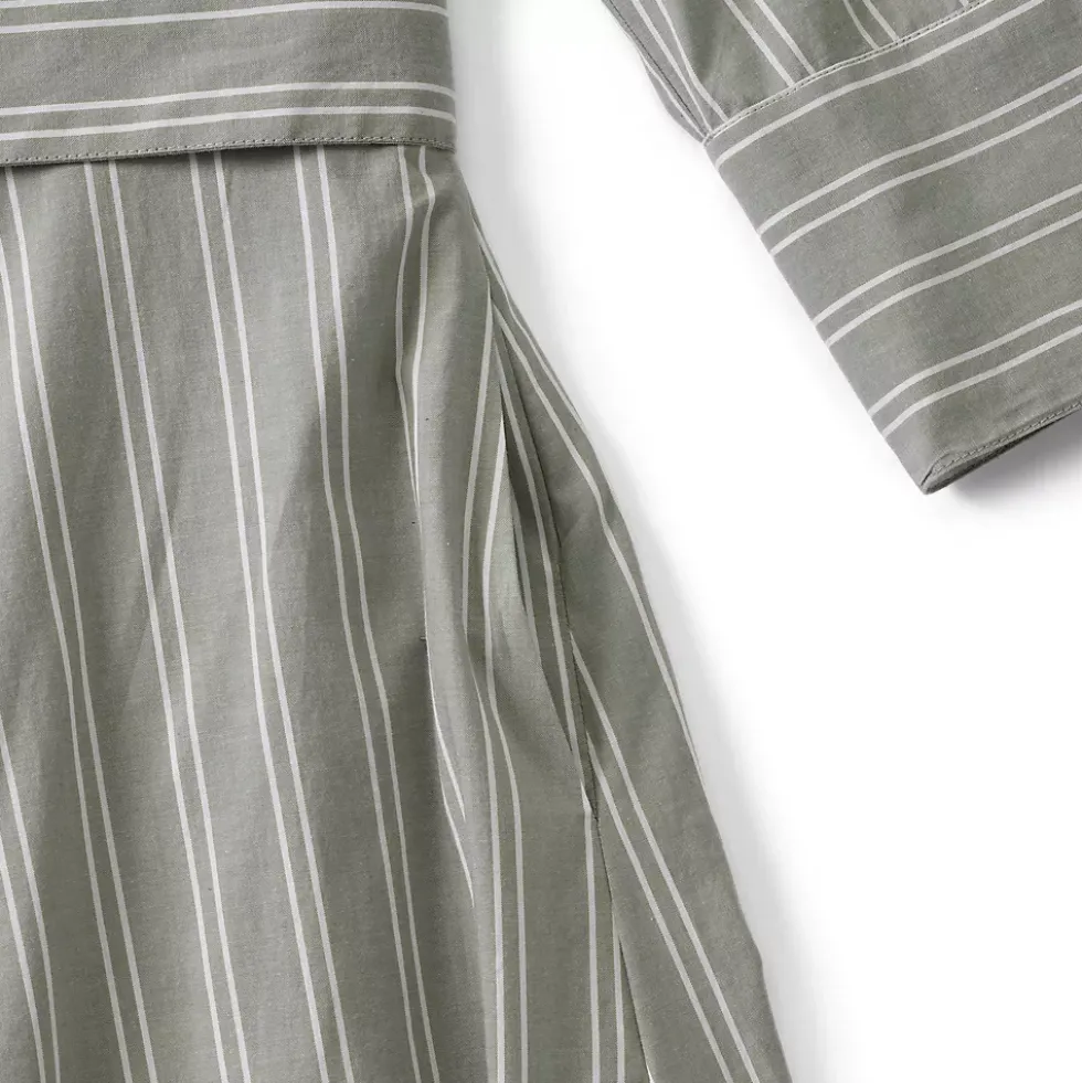 Women's Poplin Midi Wrap Front Dress