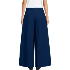 Women's Poplin Mid Rise Pleated Slouchy Pants
