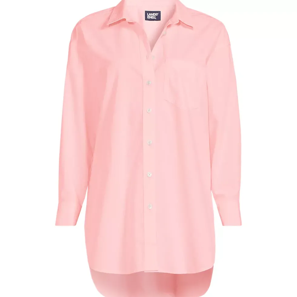 Women's Poplin Oversized Button Down Shirt