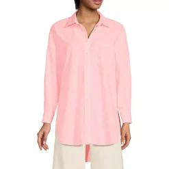 Women's Poplin Oversized Button Down Shirt