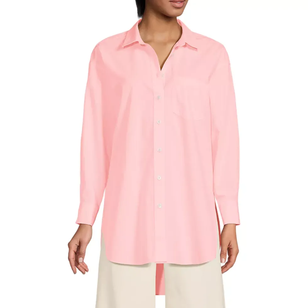 Women's Poplin Oversized Button Down Shirt