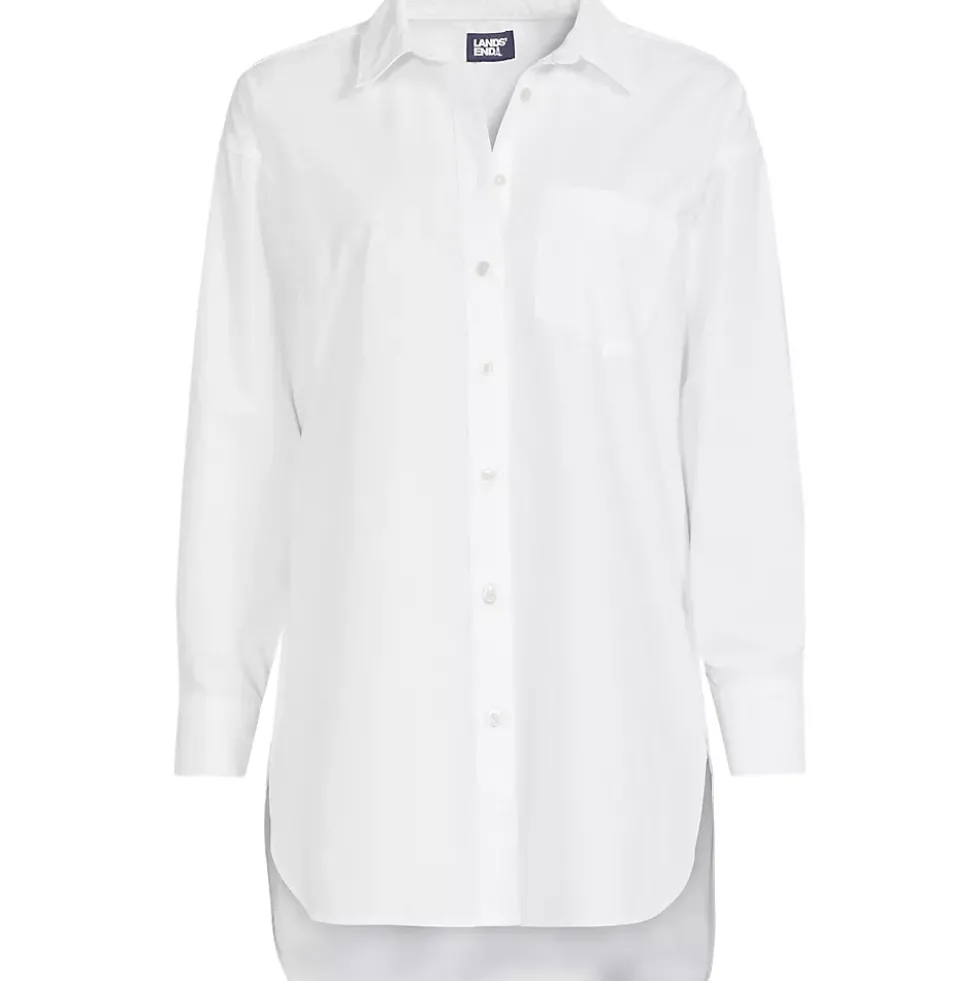 Women's Poplin Oversized Button Down Shirt