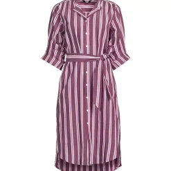 Women's Poplin Oversized Puff Sleeve Midi Shirt Dress