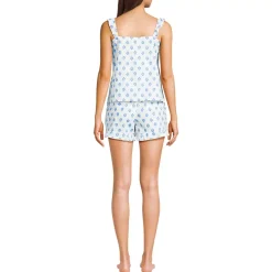 Women's Poplin 2 Piece Pajama Set - Tank Top and Shorts