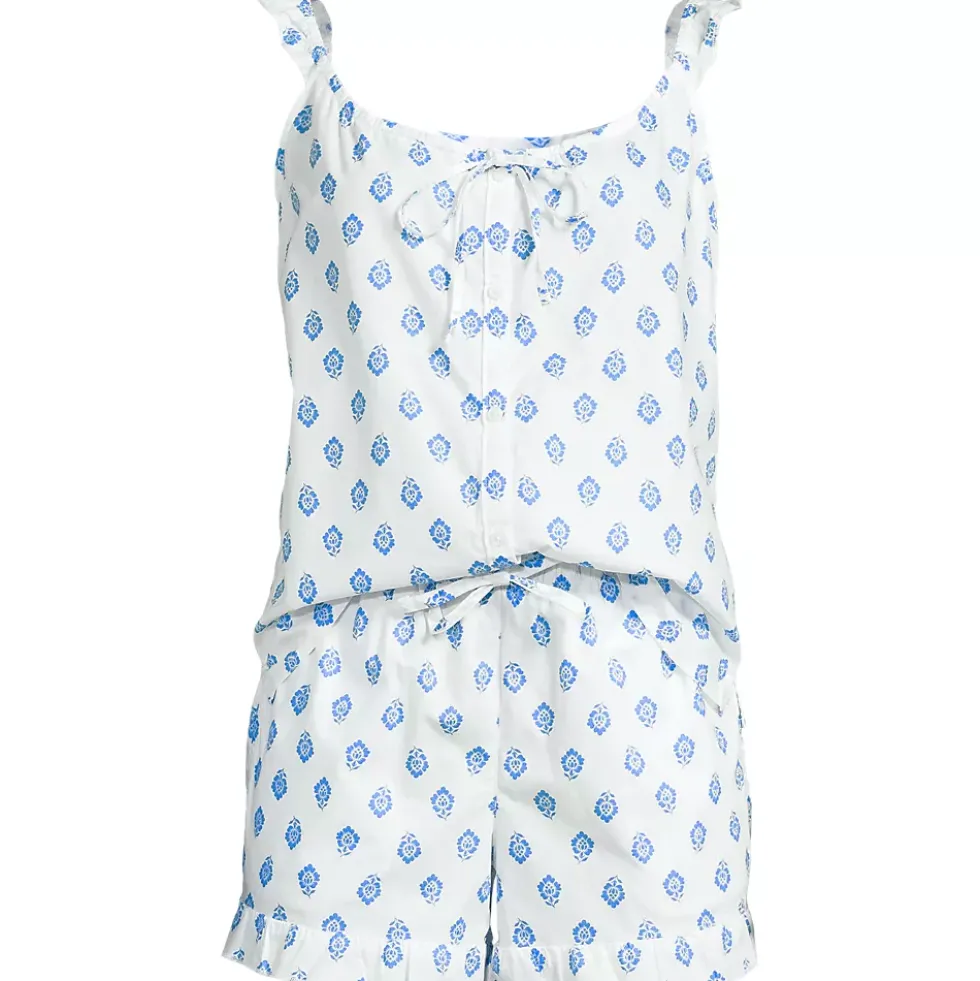 Women's Poplin 2 Piece Pajama Set - Tank Top and Shorts