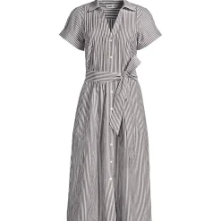 Women's Poplin Pintuck Detail Shirt Dress