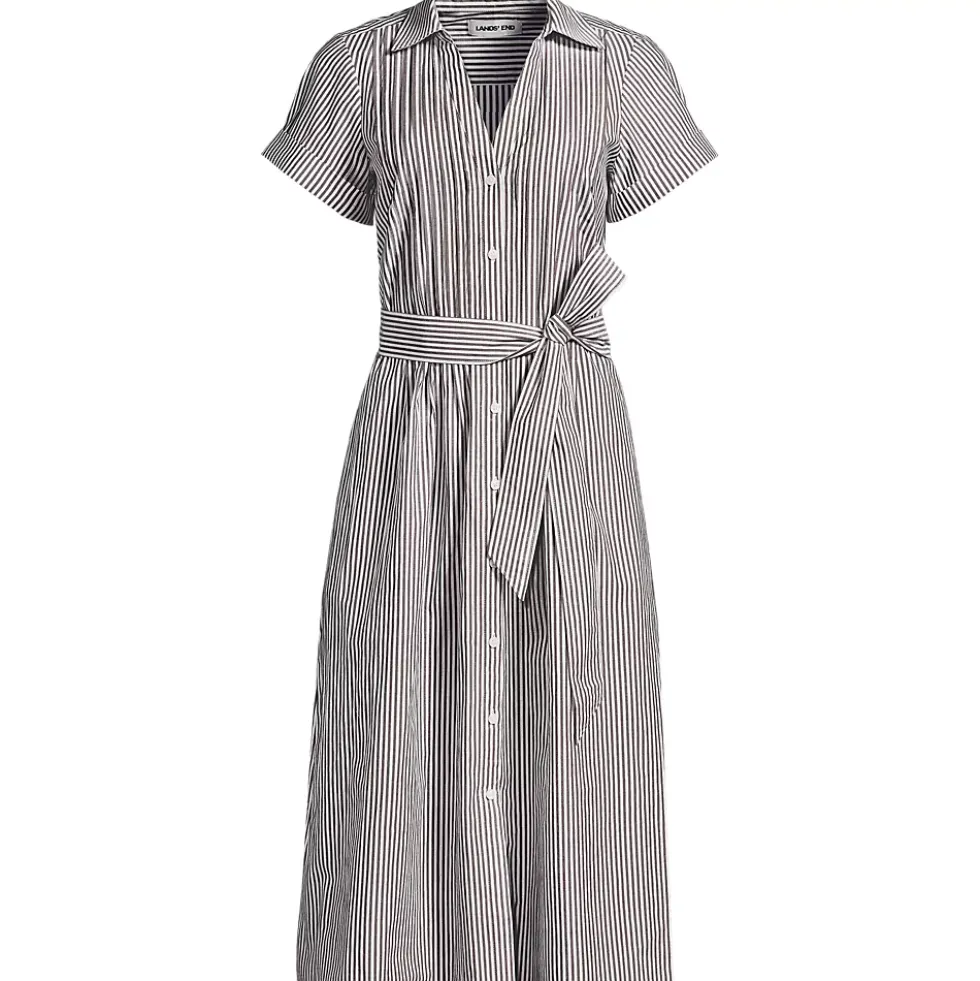Women's Poplin Pintuck Detail Shirt Dress
