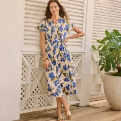 Women's Poplin Pintuck Detail Shirt Dress