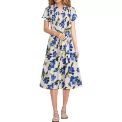 Women's Poplin Pintuck Detail Shirt Dress