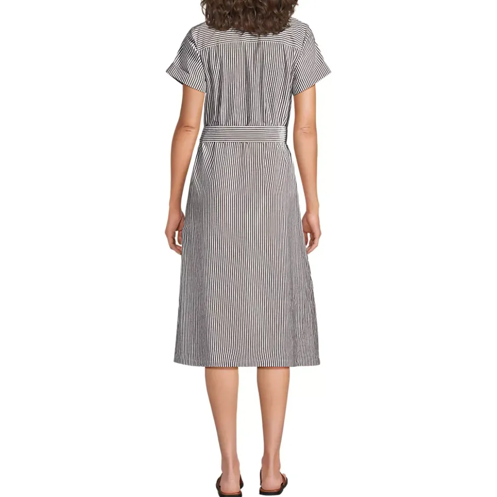 Women's Poplin Pintuck Detail Shirt Dress