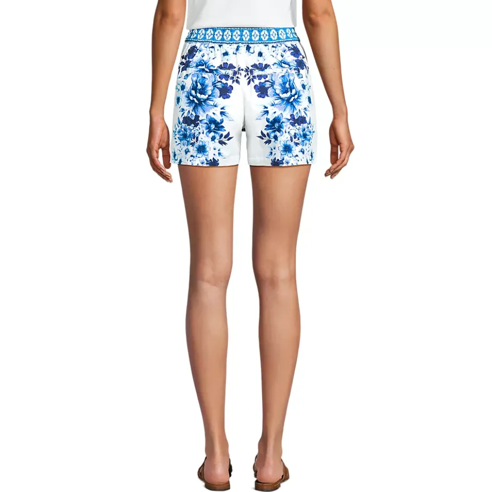 Women's Poplin Pull On Pleated 5" Shorts - Set Bottom