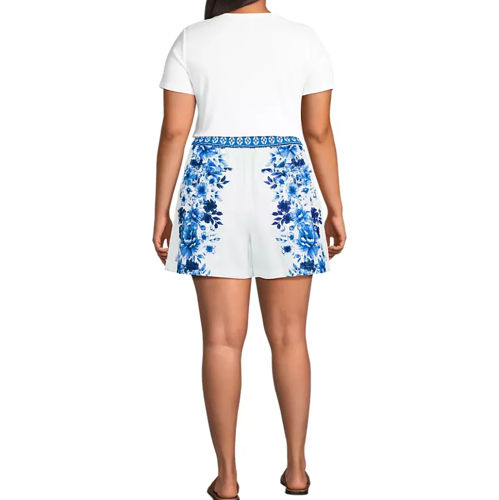 Women's Poplin Pull On Pleated 5" Shorts - Set Bottom