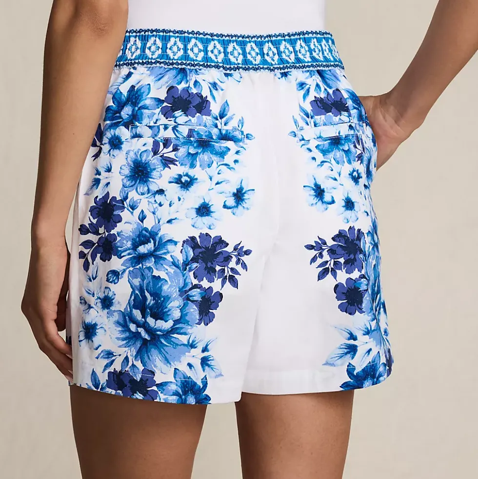 Women's Poplin Pull On Pleated 5" Shorts - Set Bottom