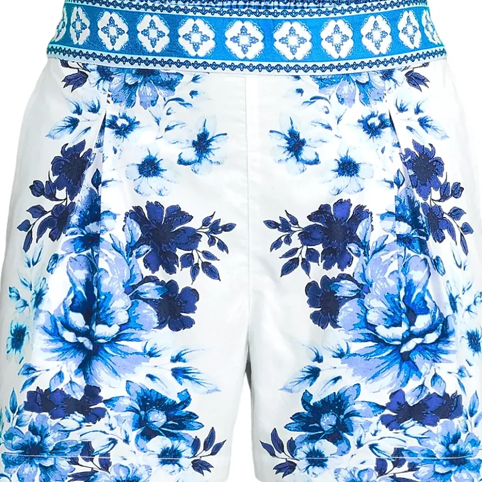 Women's Poplin Pull On Pleated 5" Shorts - Set Bottom
