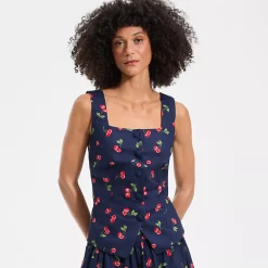 Women's Poplin Square Neck Vest