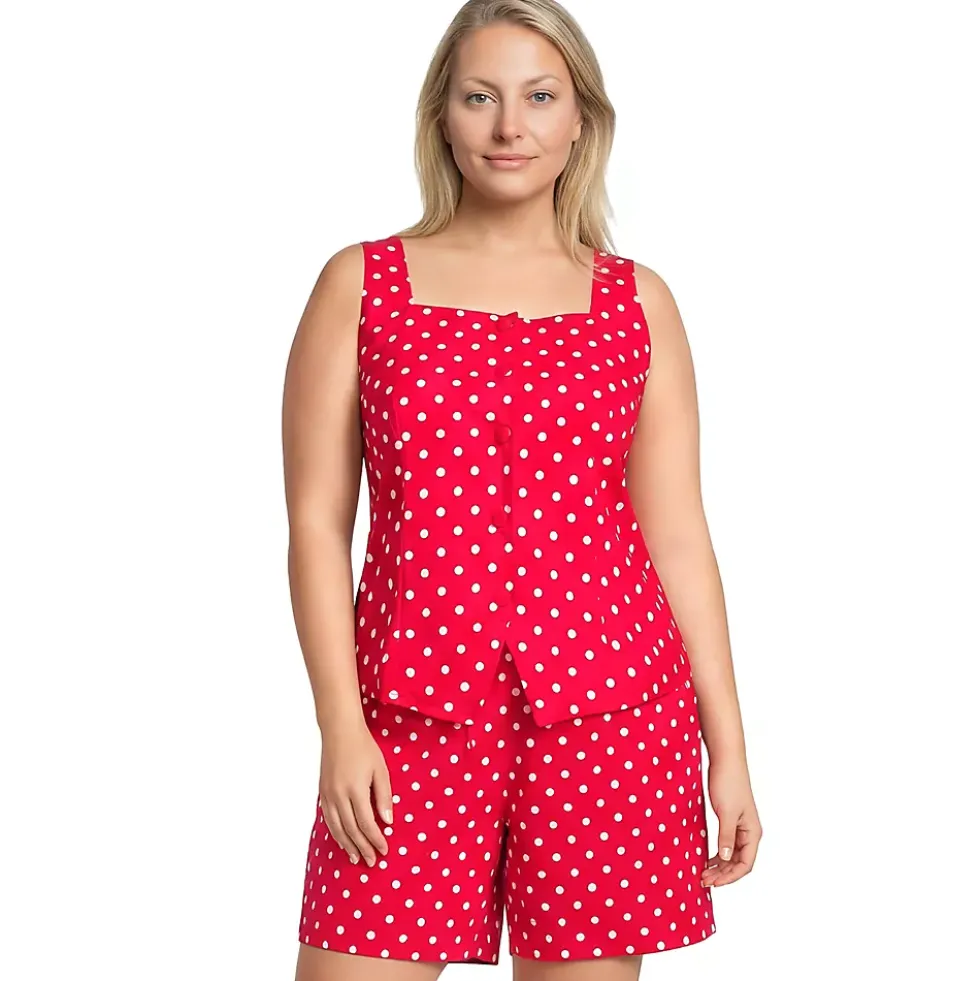 Women's Poplin Square Neck Vest