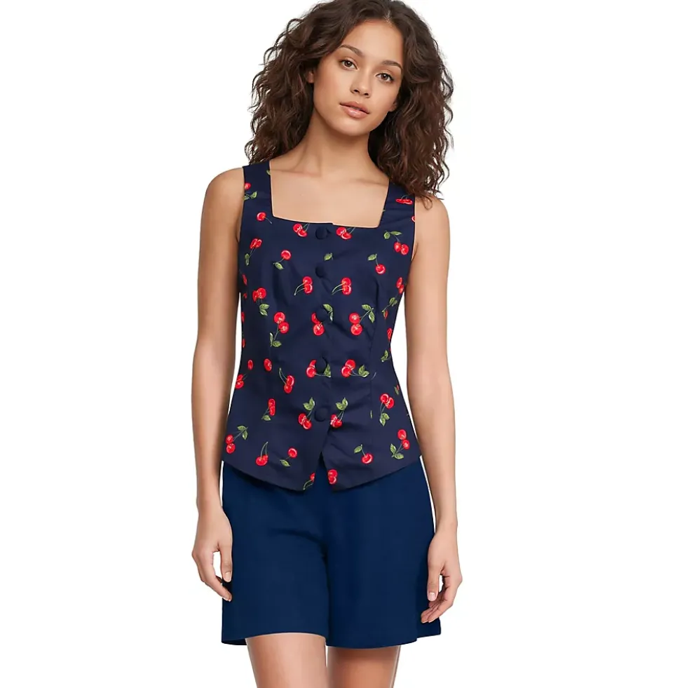 Women's Poplin Square Neck Vest