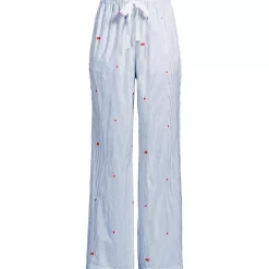 Women's Poplin Wide Leg Sleep Pants