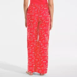 Women's Poplin Wide Leg Sleep Pants