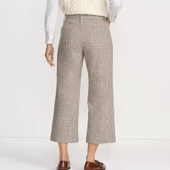 Women's Printed Twill High Rise 5 Pocket Wide Leg Crop Pants