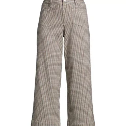 Women's Printed Twill High Rise 5 Pocket Wide Leg Crop Pants