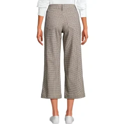 Women's Printed Twill High Rise 5 Pocket Wide Leg Crop Pants