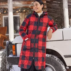 Women's Print FeatherFree Insulated Diamond Quilted Maxi Coat