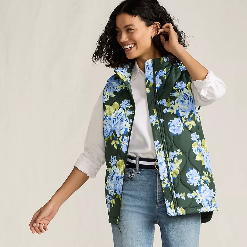 Women's Print FeatherFree Quilted Insulated Vest