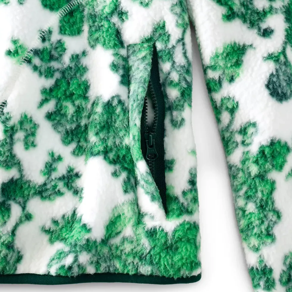 Women's Print Half Zip Cozy Sherpa Fleece Pullover