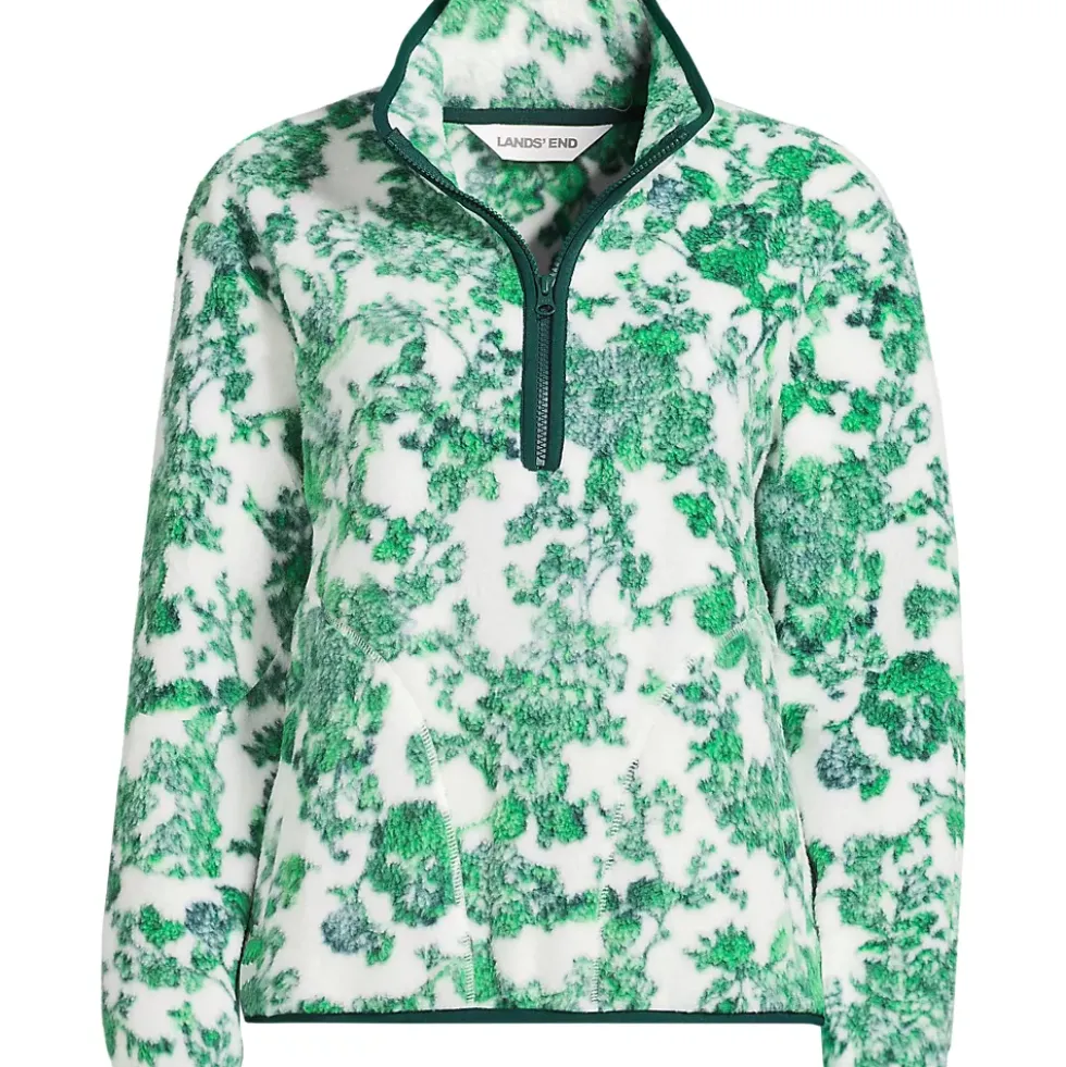 Women's Print Half Zip Cozy Sherpa Fleece Pullover