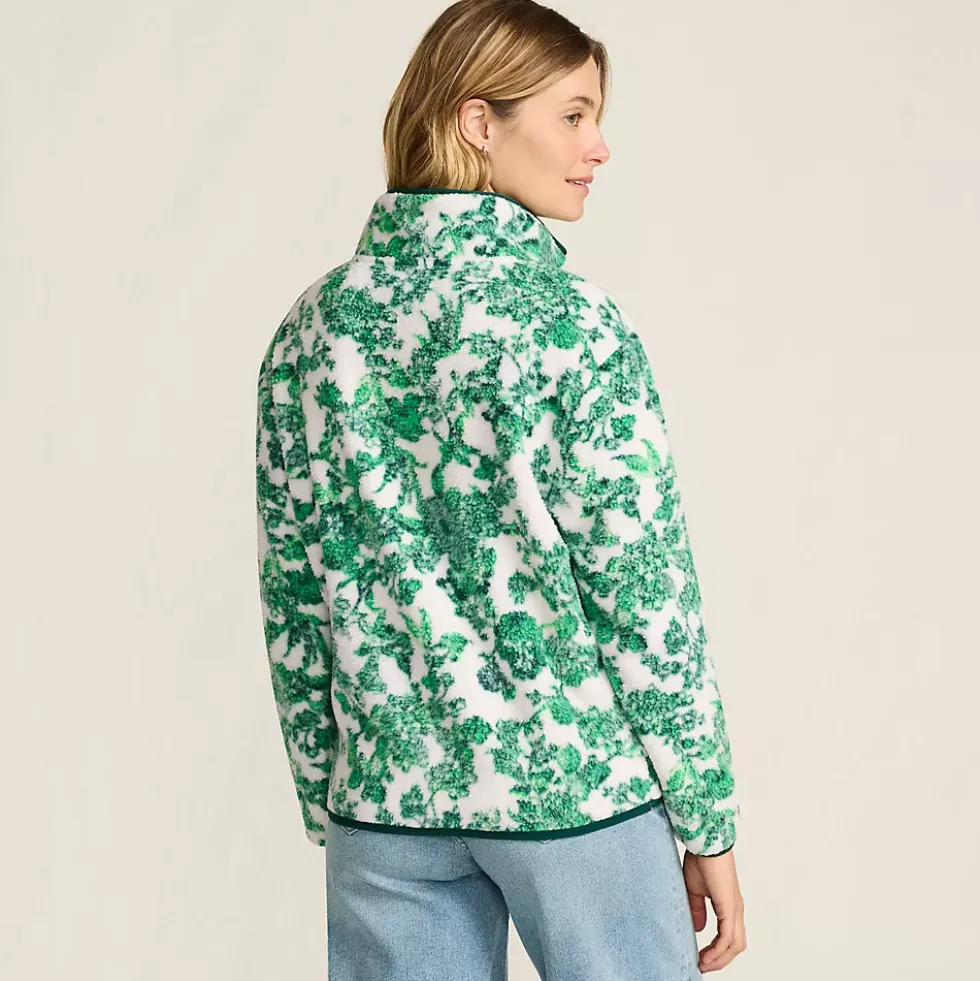 Women's Print Half Zip Cozy Sherpa Fleece Pullover