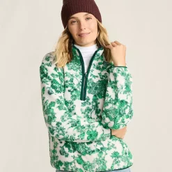 Women's Print Half Zip Cozy Sherpa Fleece Pullover