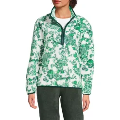 Women's Print Half Zip Cozy Sherpa Fleece Pullover