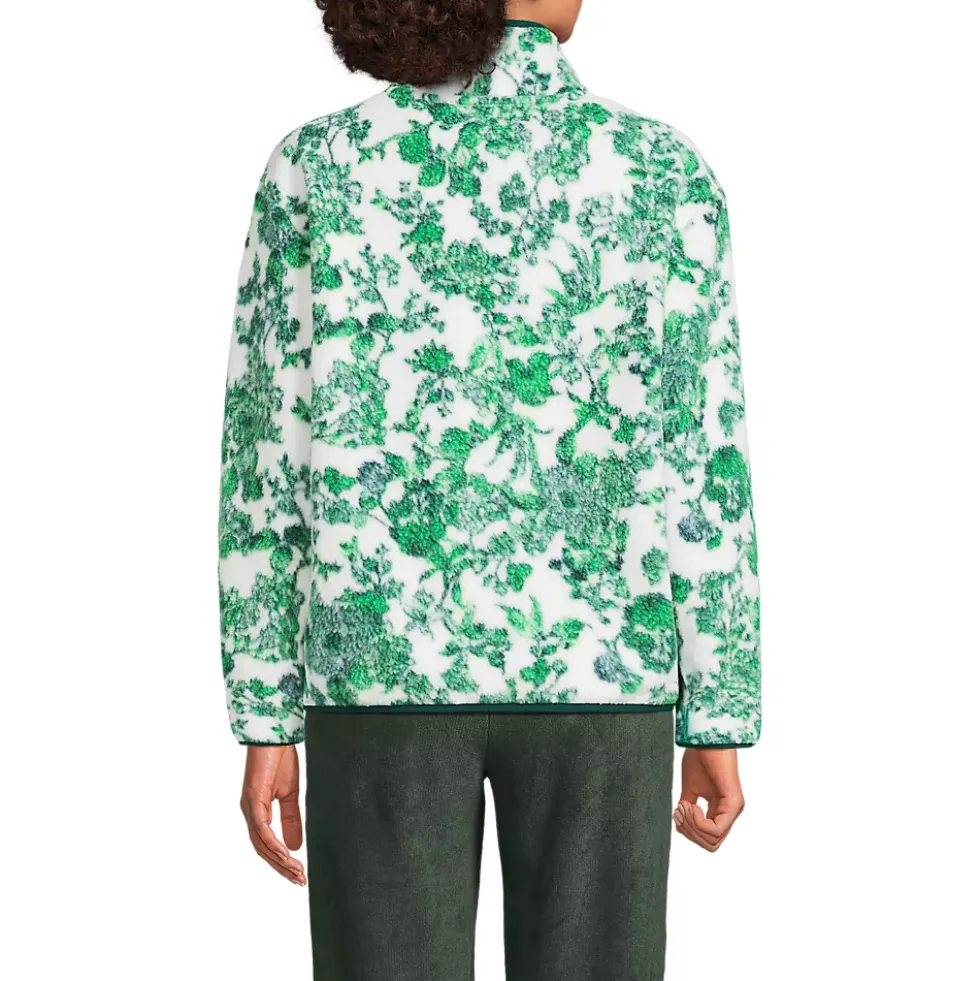 Women's Print Half Zip Cozy Sherpa Fleece Pullover