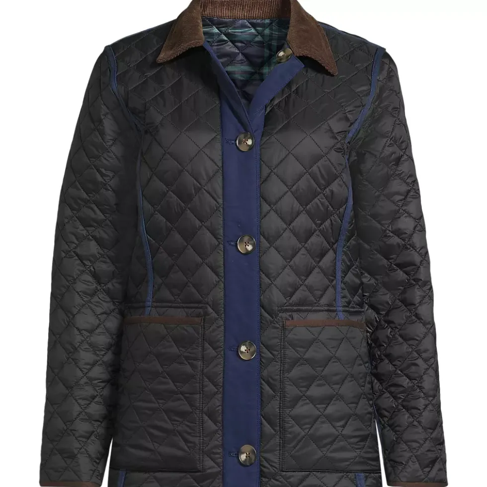 Women's Print Reversible Barn Quilted Insulated Jacket