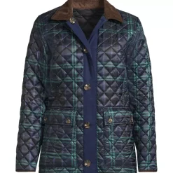 Women's Print Reversible Barn Quilted Insulated Jacket