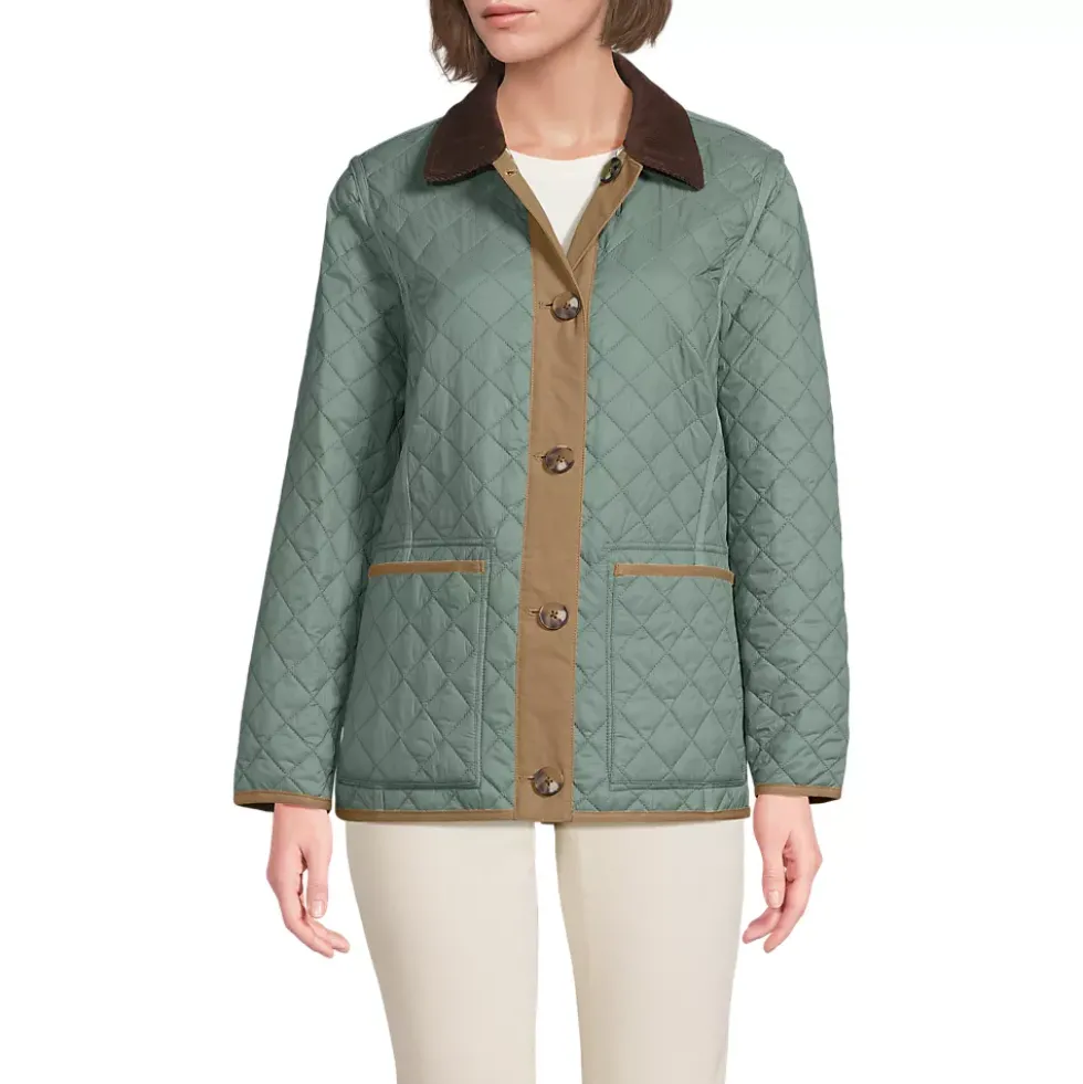 Women's Print Reversible Barn Quilted Insulated Jacket