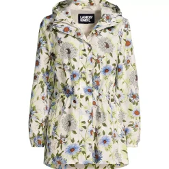 Women's Print Waterproof Hooded Packable Raincoat
