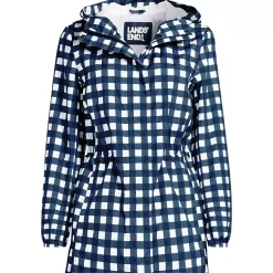 Women's Print Waterproof Hooded Packable Raincoat