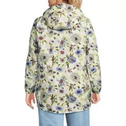 Women's Print Waterproof Hooded Packable Raincoat