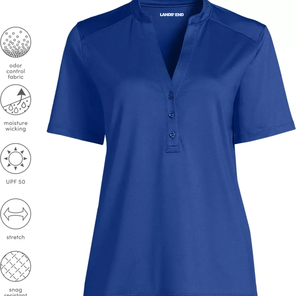 Women's Rapid Dry Short Sleeve V-Neck Henley Shirt